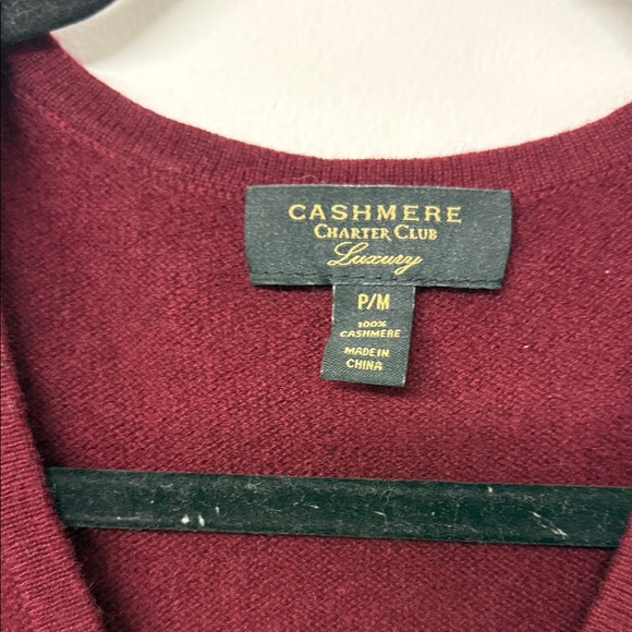 Charter Club 100% cashmere v-neck sweater size PM - Picture 2 of 3
